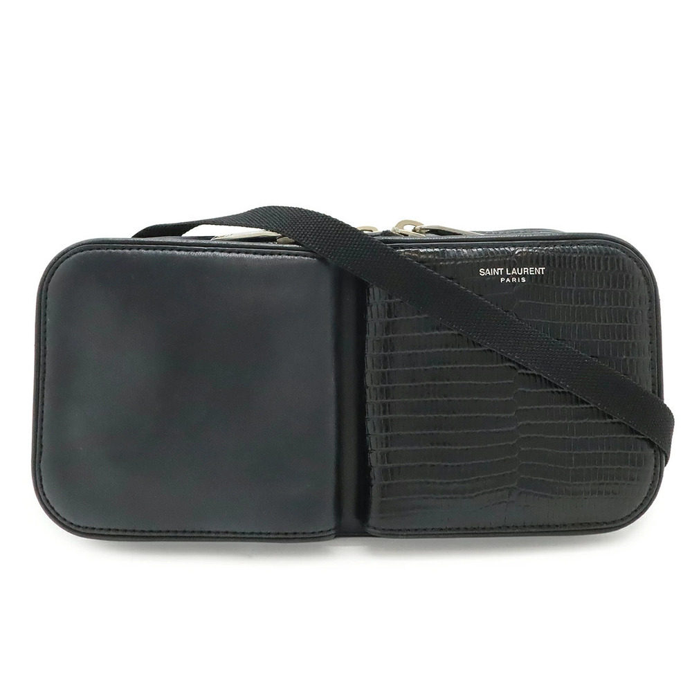 SAINT LAURENT PARIS Yves Crossbody Bag Leather Black